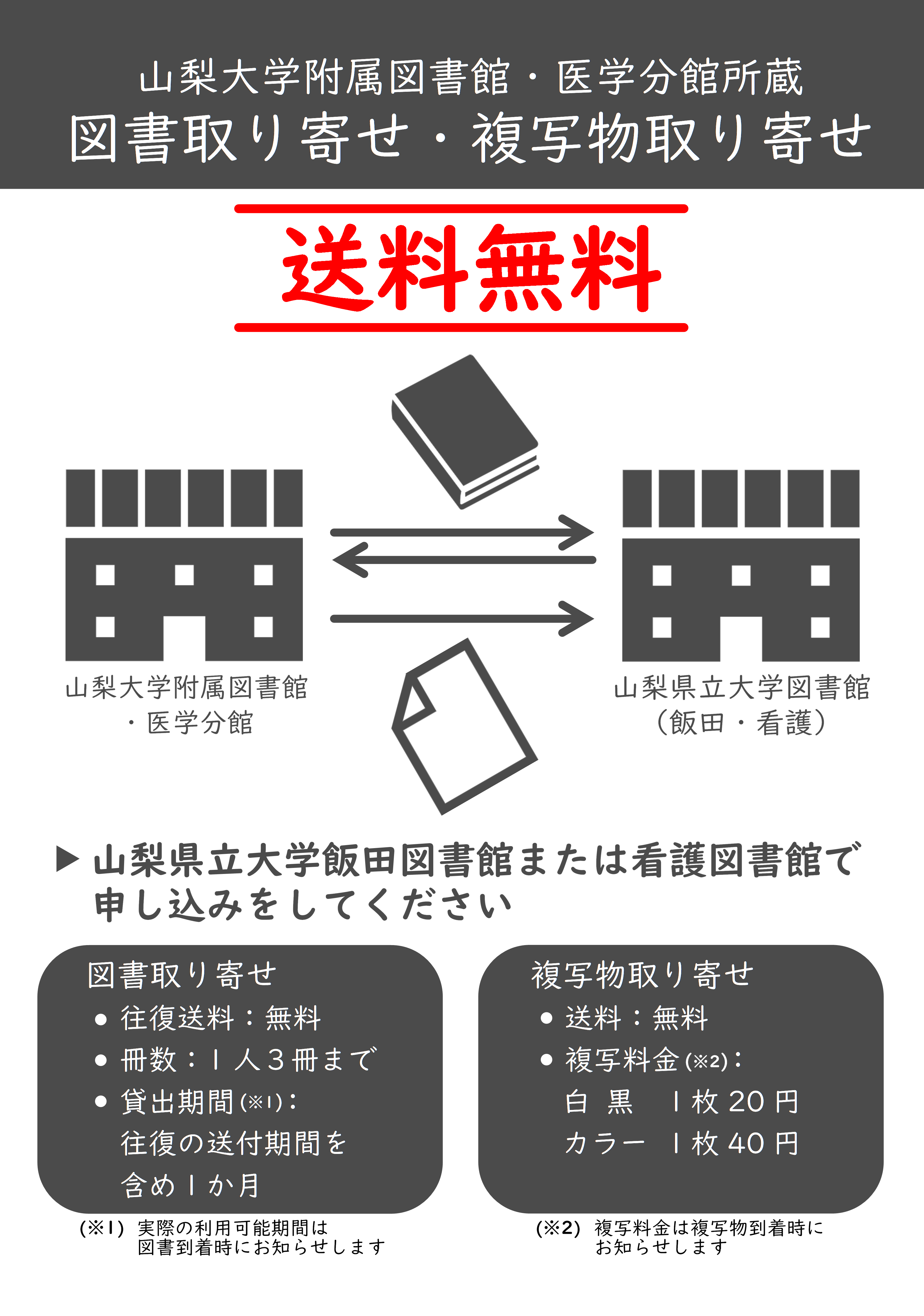 取り寄せ案内のチラシ